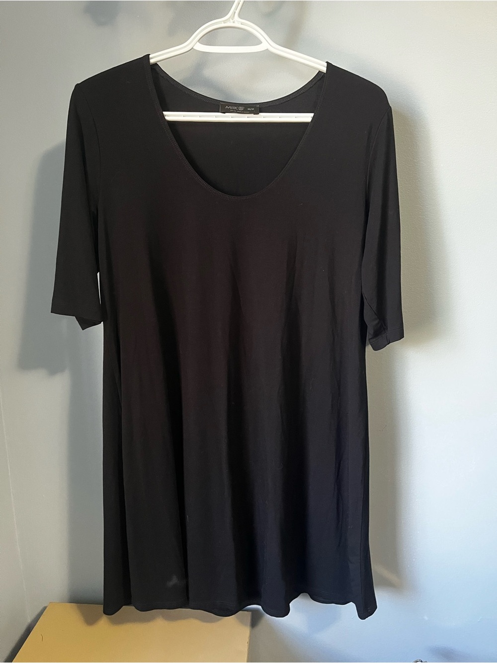 Miik Black Scoop Neck Short Sleeve Tunic